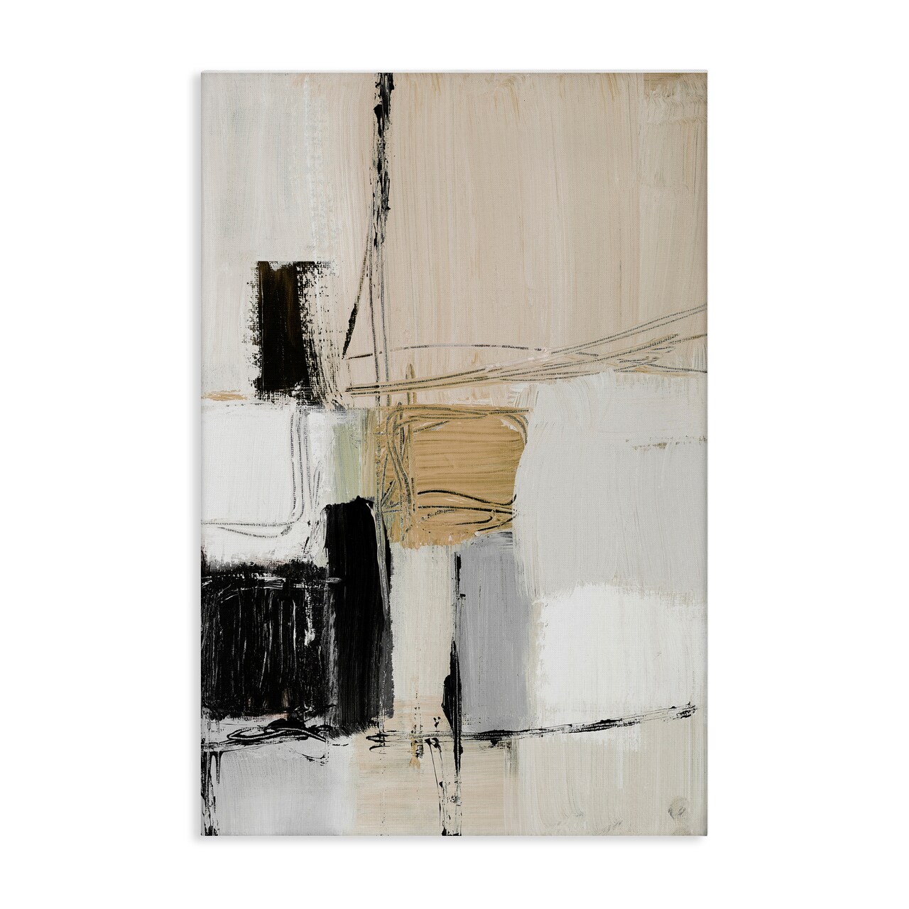 Stupell Industries Beige Organic Shapes Collage Canvas Wall Art Design by Lanie Loreth
